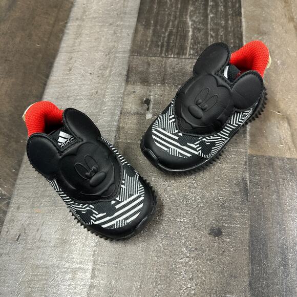Adidas Disney Mickey Mouse Black White Red D96916 Toddler Kids Sz 5K 5C - Picture 16 of 16